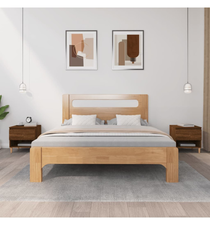 Tables de chevet 2 pcs Chêne brun 50x46x50 cm Bois d’ingénierie | Mobilier & Déco