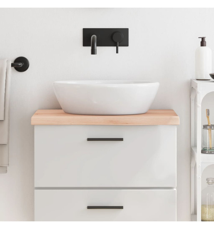 Comptoir de salle de bain 60x40x(2-4) cm bois massif non traité | Mobilier & Déco