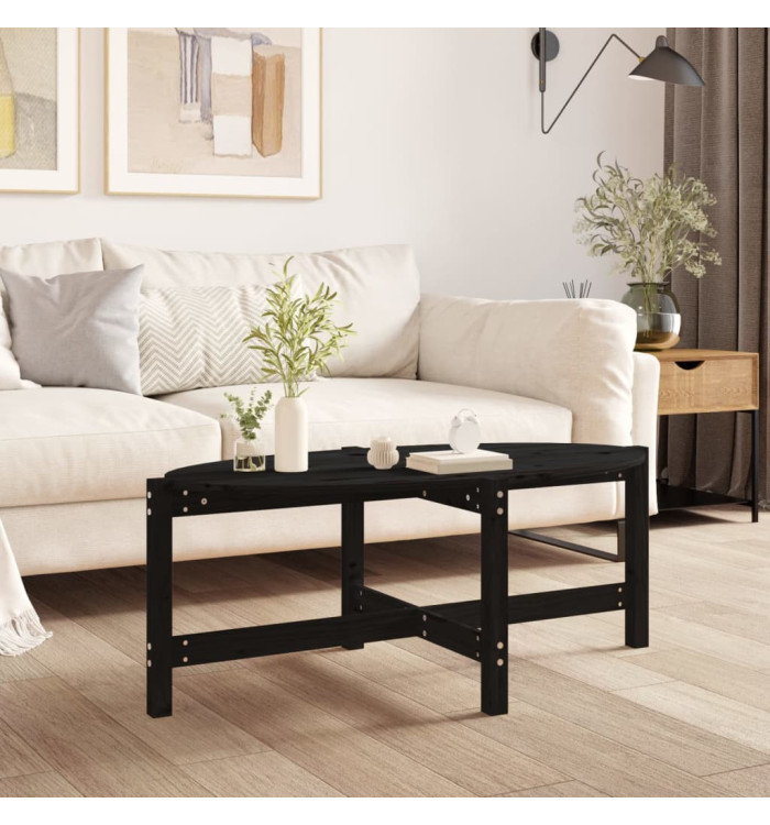 Table basse Noir 118x63x45 cm Bois massif de pin | Mobilier & Déco