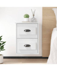 Tables de chevet murales 2 pcs blanc 41,5x36x53 cm | Mobilier & Déco