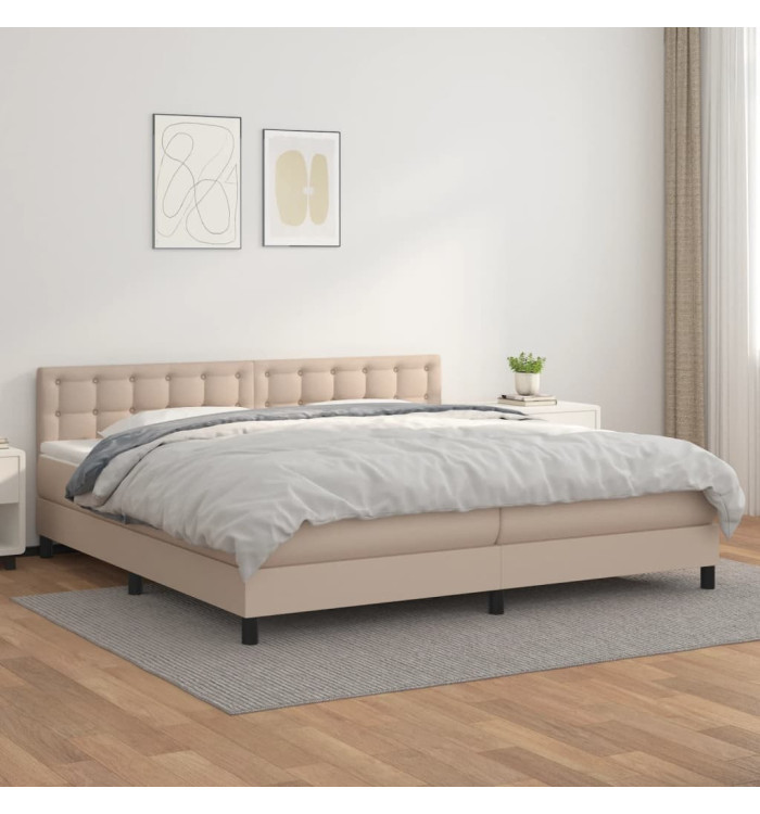 Sommier à lattes de lit avec matelas Cappuccino 200x200 cm | Mobilier & Déco