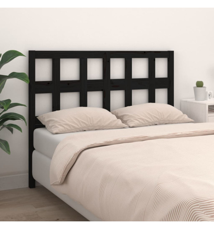 Tête de lit Noir 165,5x4x100 cm Bois massif de pin | Mobilier & Déco