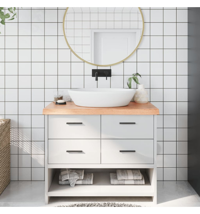 Comptoir de salle de bain marron 100x40x(2-6) cm bois traité | Mobilier & Déco