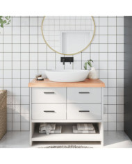 Comptoir de salle de bain marron 100x40x(2-6) cm bois traité | Mobilier & Déco