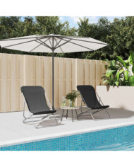 Chaises plage pliantes lot de 2 textilène acier enduit poudre | Mobilier & Déco