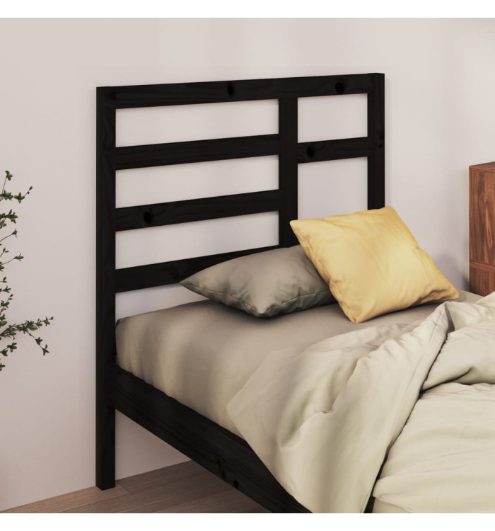 Tête de lit Noir 106x4x104 cm Bois massif de pin | Mobilier & Déco