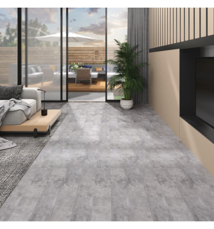 Planches de plancher PVC Non auto-adhésif 5,26 m²Marron ciment | Mobilier & Déco