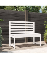 Banc de jardin blanc 109 cm bois massif de pin | Mobilier & Déco