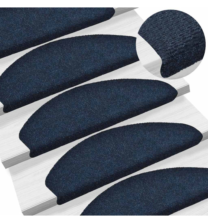 Tapis autoadhésifs de marches 10 pcs Bleu 65x21x4 cm Aiguilleté | Mobilier & Déco