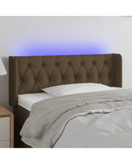 Tête de lit à LED Marron foncé 103x16x78/88 cm Tissu | Mobilier & Déco