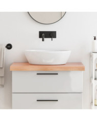 Comptoir de salle de bain marron 80x60x(2-6) cm bois traité | Mobilier & Déco