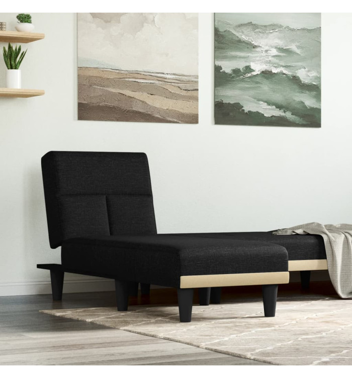 Chaise longue noir tissu | Mobilier & Déco