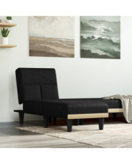 Chaise longue noir tissu | Mobilier & Déco
