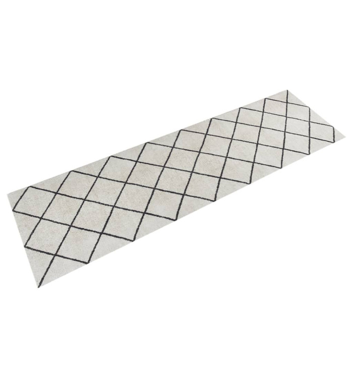 Tapis de cuisine lavable impression carrée 45x150 cm velours | Mobilier & Déco