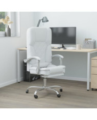 Fauteuil de massage inclinable de bureau Blanc Similicuir | Mobilier & Déco
