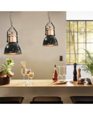 Plafonniers 2 pcs Noir Rond E27 | Mobilier & Déco