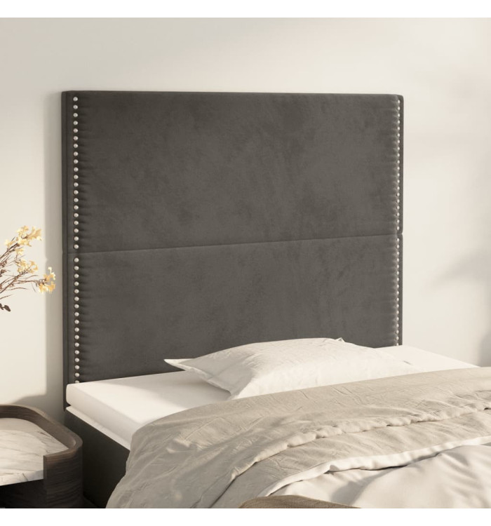 Têtes de lit 2 pcs Gris foncé 90x5x78/88 cm Velours | Mobilier & Déco