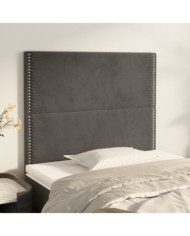 Têtes de lit 2 pcs Gris foncé 90x5x78/88 cm Velours | Mobilier & Déco