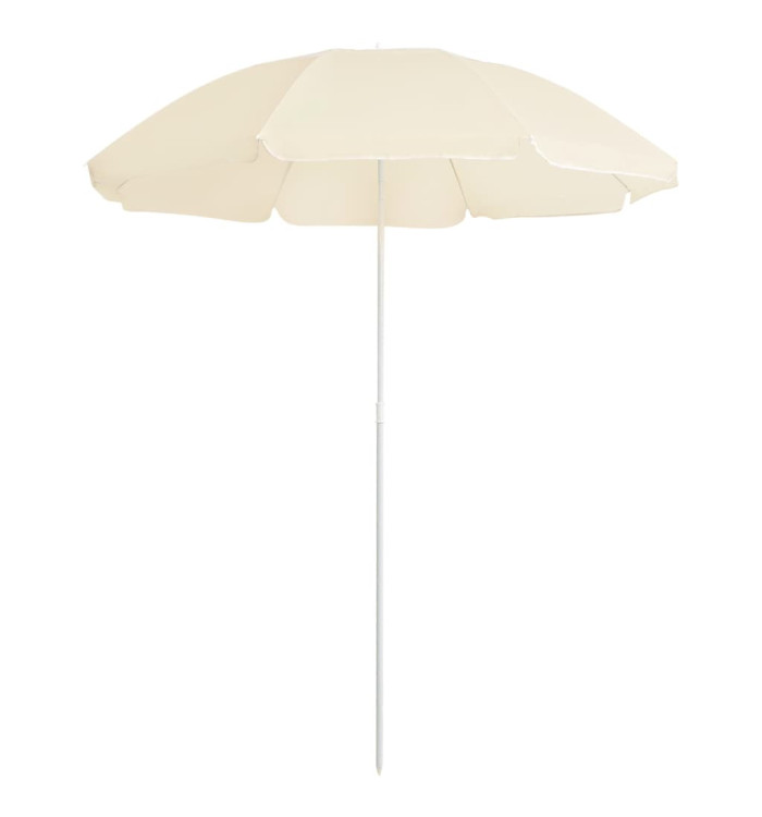 Parasol de jardin avec mât en acier sable 180 cm | Mobilier & Déco