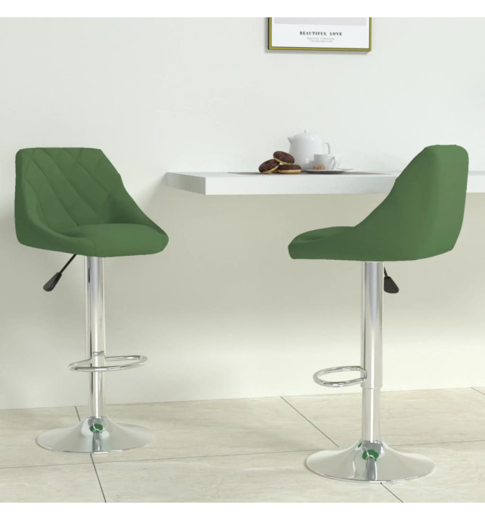 Tabourets de bar lot de 2 vert foncé velours | Mobilier & Déco