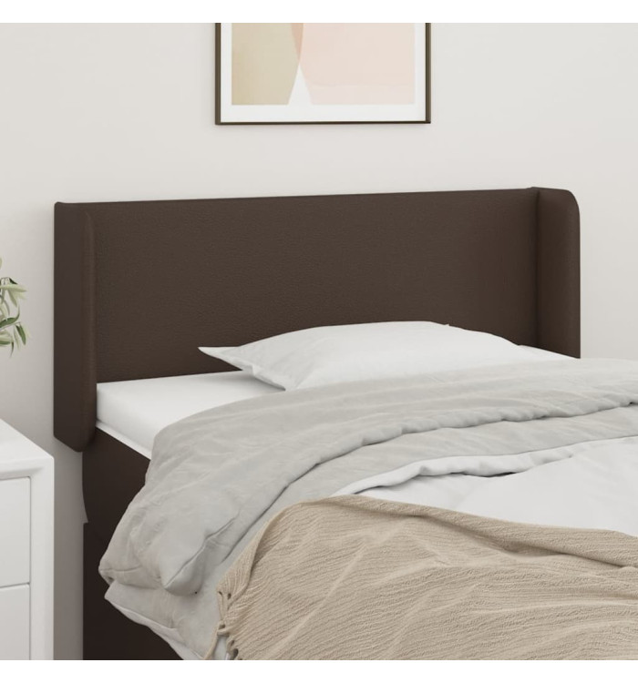 Tête de lit avec oreilles Marron 83x16x78/88 cm Similicuir | Mobilier & Déco