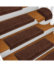 Tapis d'escalier 10 pcs 65x21x4 cm Marron | Mobilier & Déco