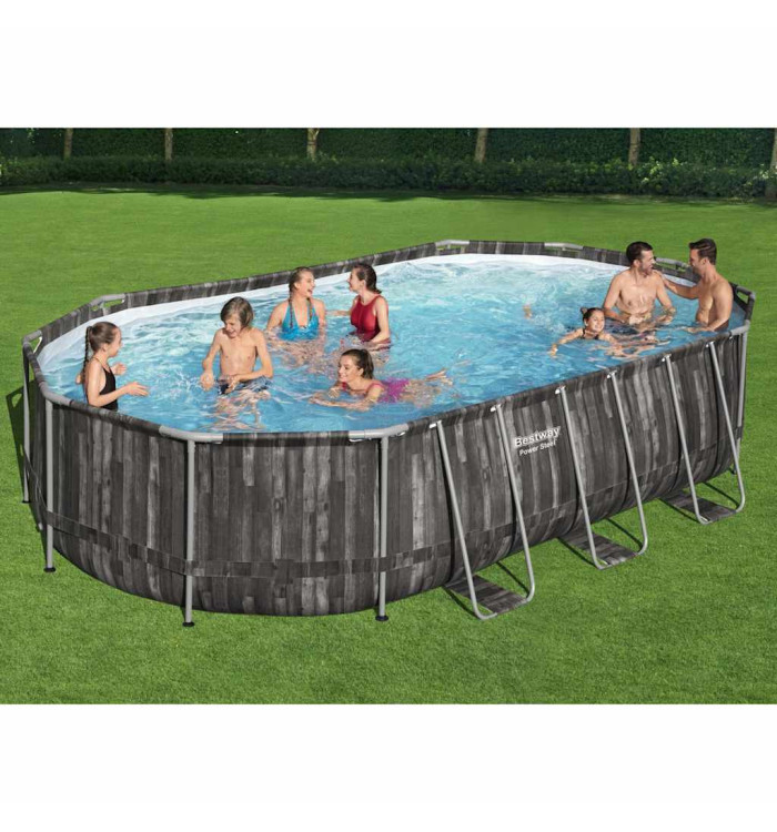 Bestway Ensemble de piscine ovale Power Steel 488x305x107 cm | Mobilier & Déco