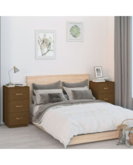   Tables de chevet 2 pcs Marron 40x40x75 cm Bois de pin massif | Mobilier & Déco