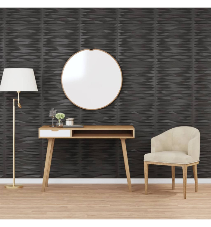 Panneaux muraux 24 pcs noir 50x50 cm XPS 6 m² pierre | Mobilier & Déco