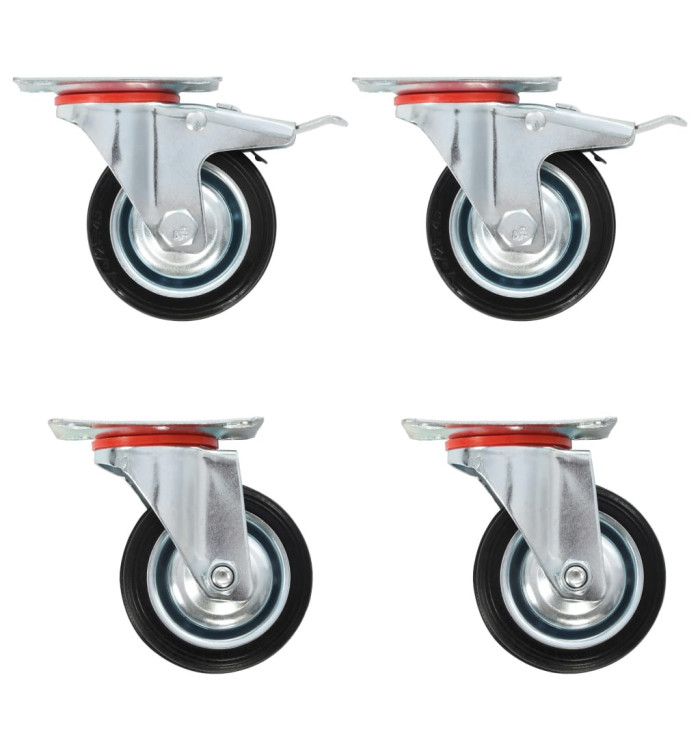 Roulettes pivotantes 4 pcs 75 mm | Mobilier & Déco