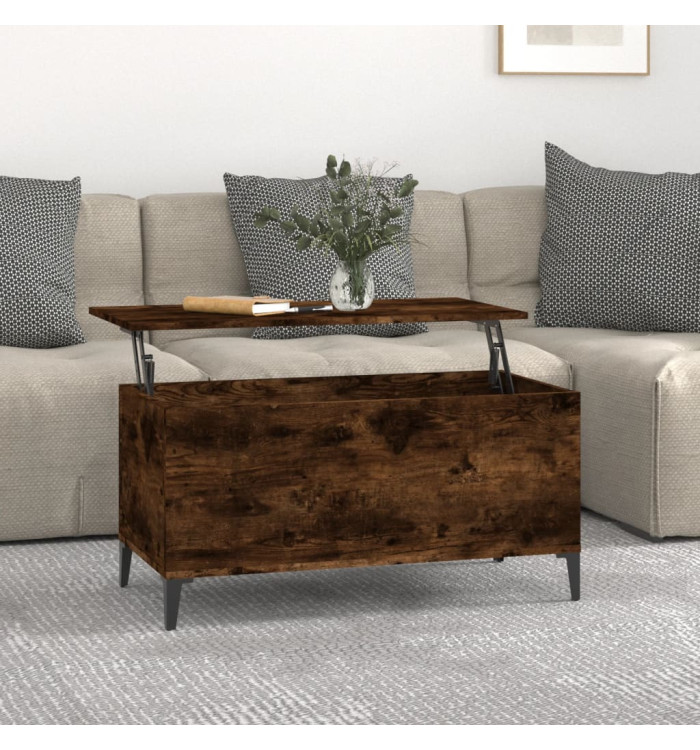 Table basse Chêne fumé 90x44,5x45 cm Bois d'ingénierie | Mobilier & Déco