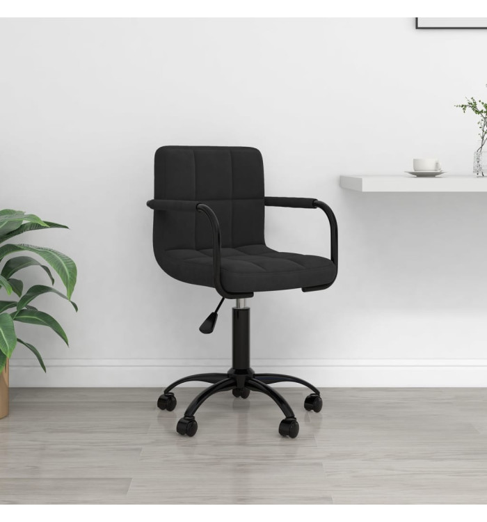 Chaise pivotante de bureau Noir Velours | Mobilier & Déco