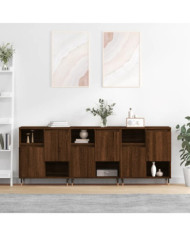 Buffets 3 pcs Chêne marron Bois d'ingénierie | Mobilier & Déco