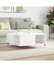 Table basse blanc 80x80x36,5 cm bois d'ingénierie | Mobilier & Déco
