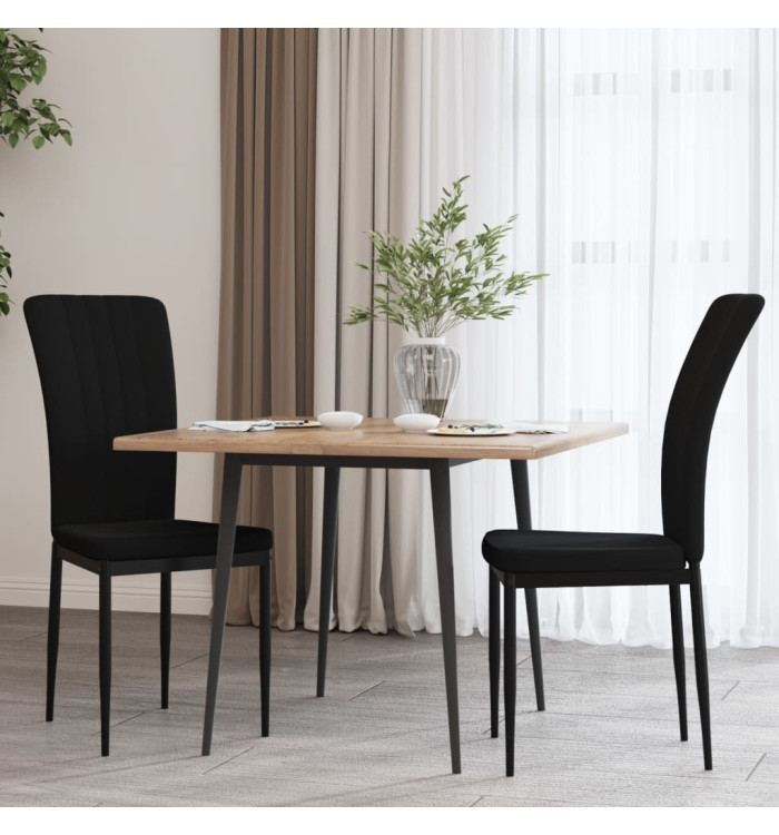 Chaises à manger lot de 2 Noir Velours | Mobilier & Déco