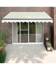 Auvent rétractable crème 3x2,5 m tissu et aluminium | Mobilier & Déco