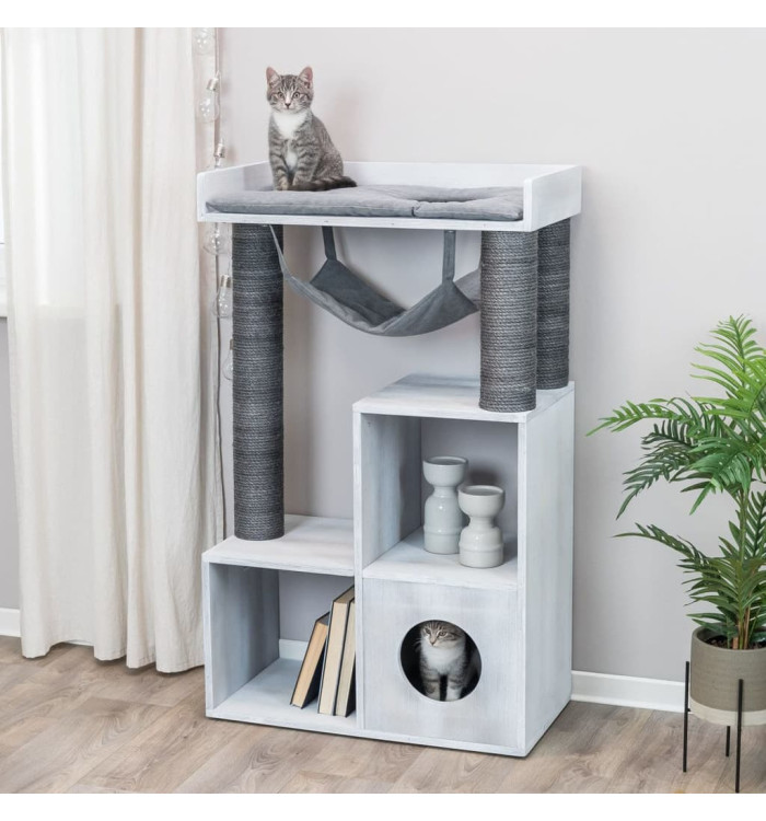 TRIXIE Griffoir pour chat avec fonction d'étagère 72x38x110 cm Gris | Mobilier & Déco