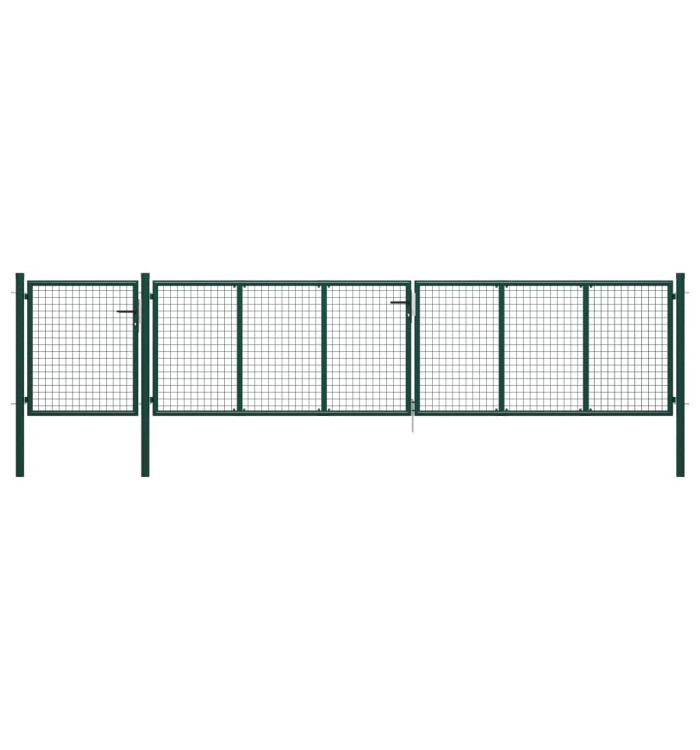 Portail de jardin Acier 500 x 75 cm Vert | Mobilier & Déco