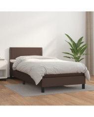 Sommier à lattes de lit avec matelas Marron 100x200 cm | Mobilier & Déco