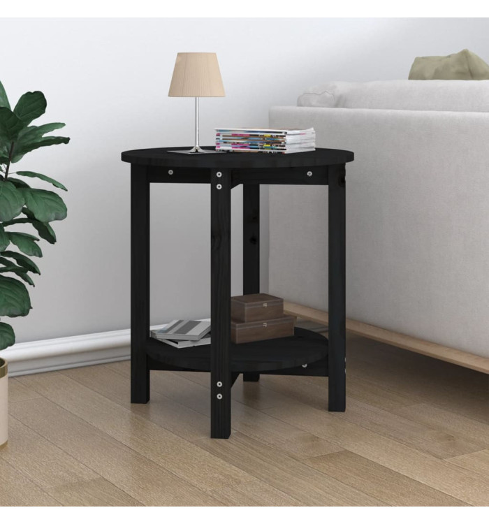 Table basse Noir Ø 55x60 cm Bois massif de pin | Mobilier & Déco