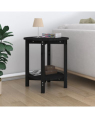 Table basse Noir Ø 55x60 cm Bois massif de pin | Mobilier & Déco