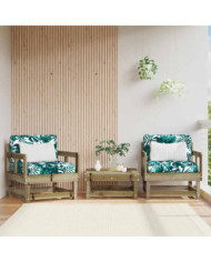 Chaises de jardin avec coussins lot de 2 bois de pin imprégné | Mobilier & Déco
