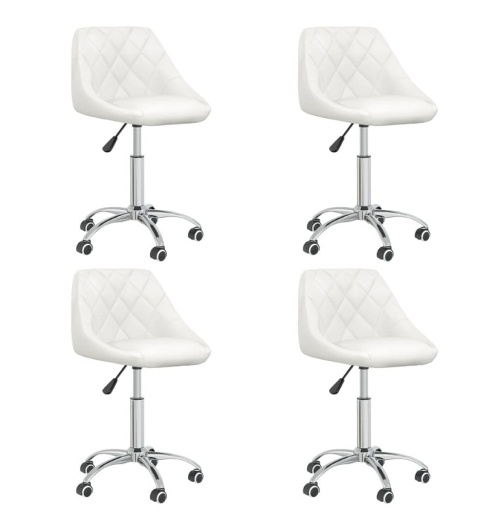 Chaises pivotantes à manger lot de 4 Blanc Similicuir | Mobilier & Déco