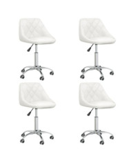 Chaises pivotantes à manger lot de 4 Blanc Similicuir | Mobilier & Déco