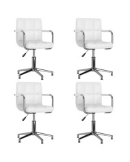 Chaises pivotantes à manger lot de 4 blanc similicuir | Mobilier & Déco