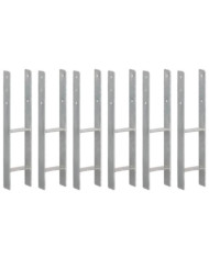 Piquets de clôture 6 pcs Argenté 12x6x60 cm Acier galvanisé | Mobilier & Déco