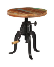 Table d'appoint 45x (45-62) cm Bois de récupération et fonte | Mobilier & Déco