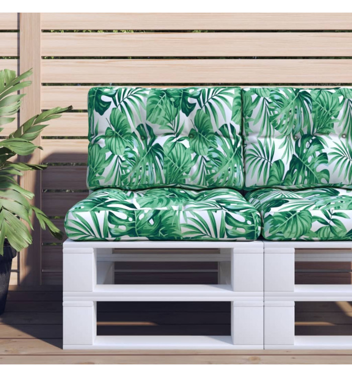 Coussins de palette lot de 2 motif de feuilles tissu | Mobilier & Déco