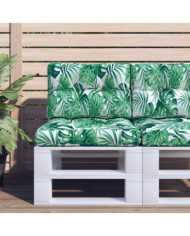 Coussins de palette lot de 2 motif de feuilles tissu | Mobilier & Déco