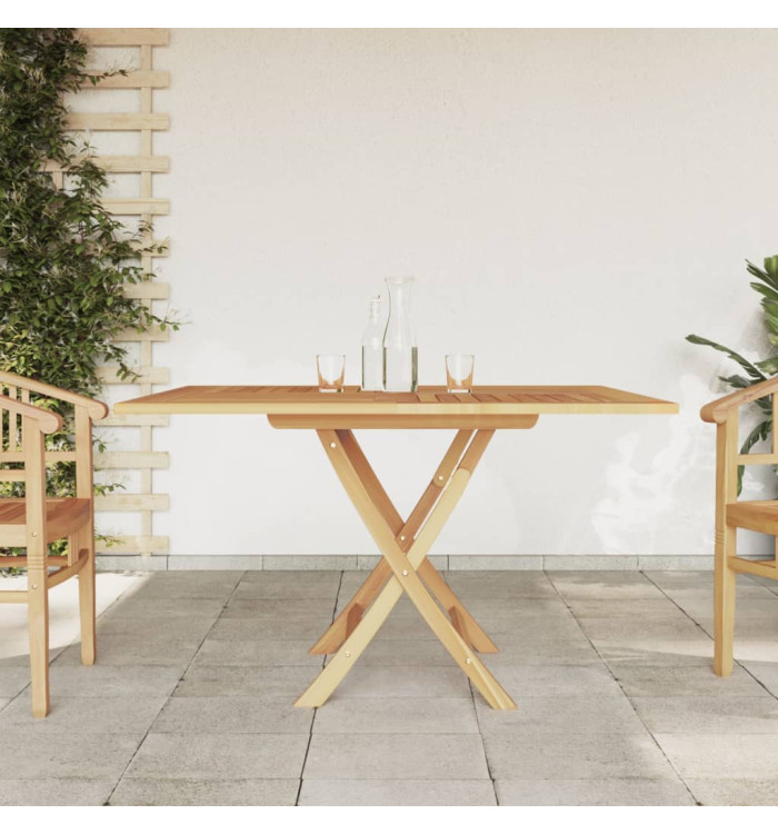 Table pliable de jardin 110x110x75 cm bois massif de teck | Mobilier & Déco